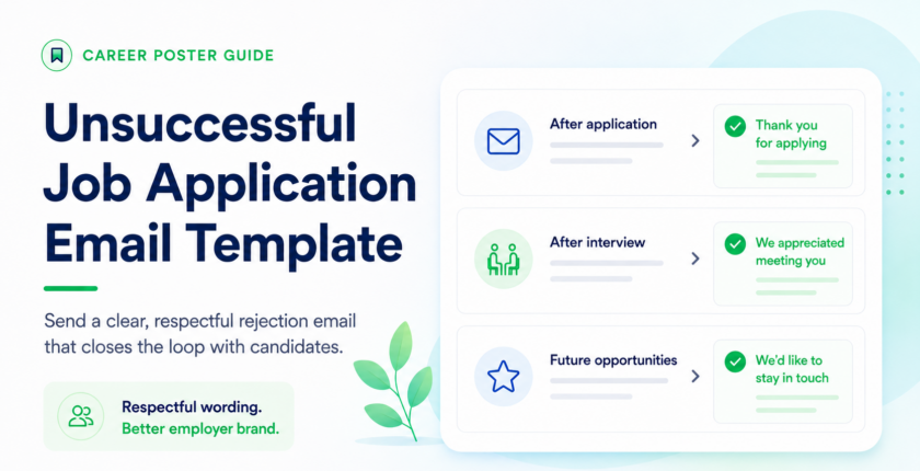 Unsuccessful job application email template