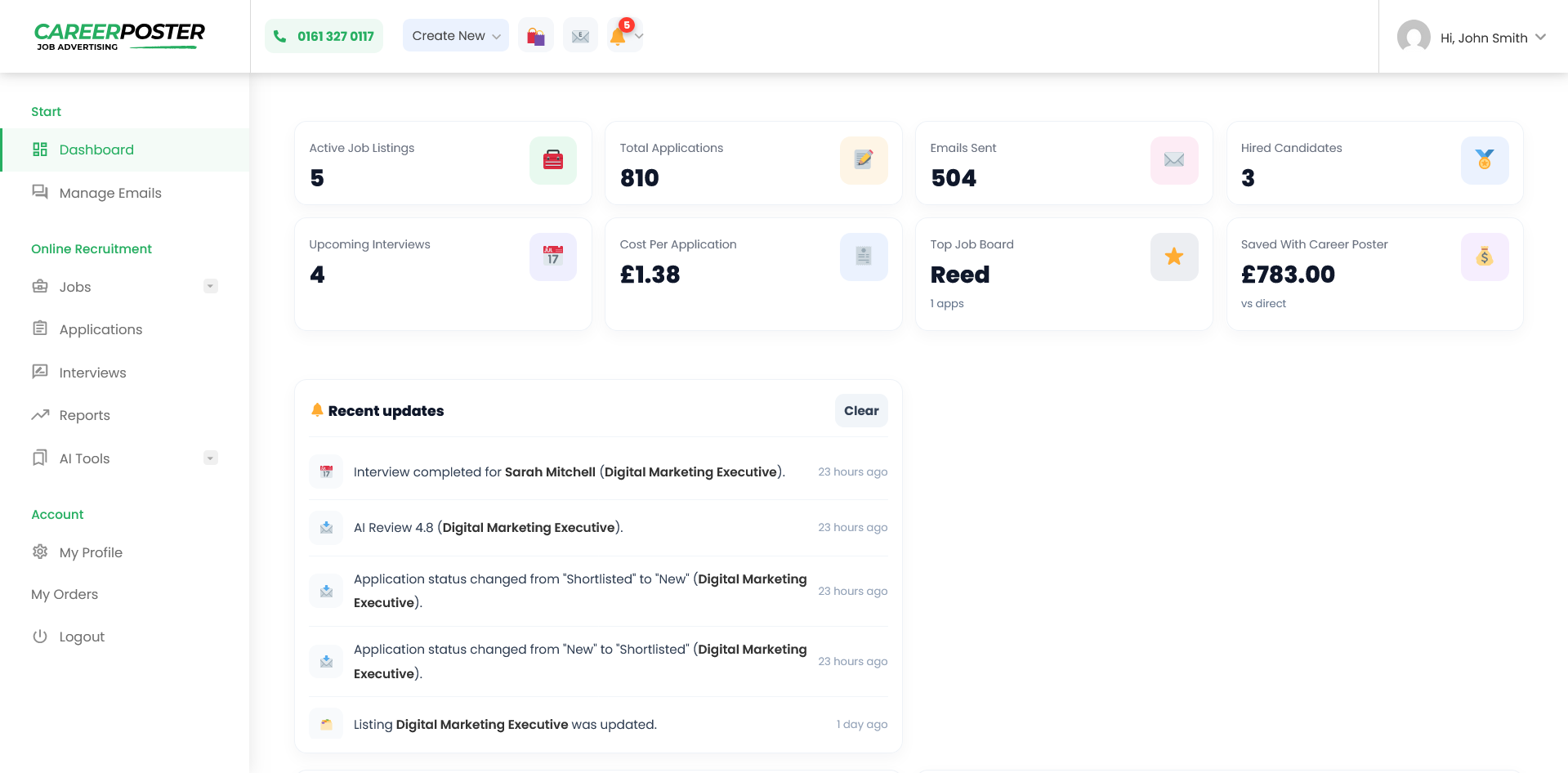 Career Poster recruitment dashboard