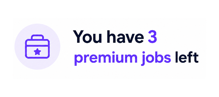 Career Poster employer dashboard showing 3 premium job advertising credits left