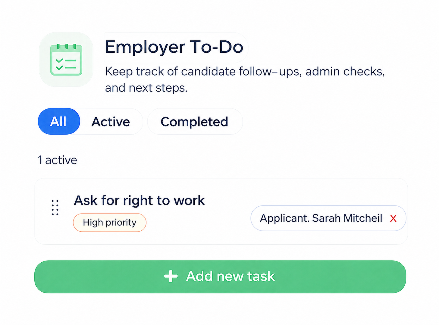 Career Poster employer to-do list for managing recruitment tasks and job board applications