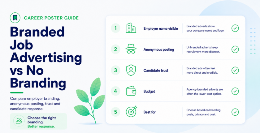 Branded job advertising vs no branding comparison