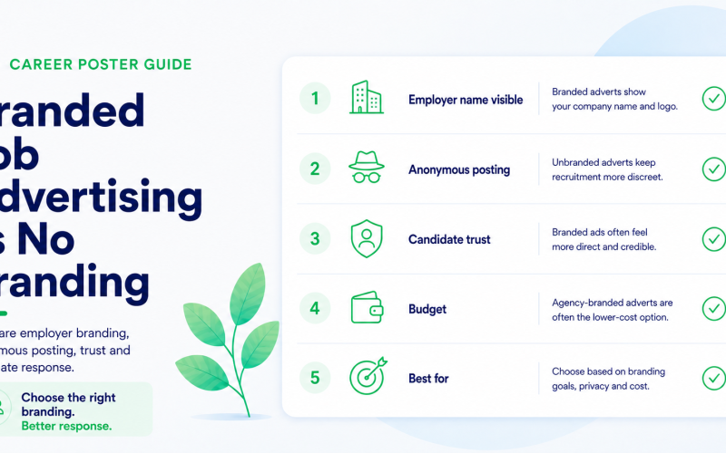 Branded job advertising vs no branding comparison