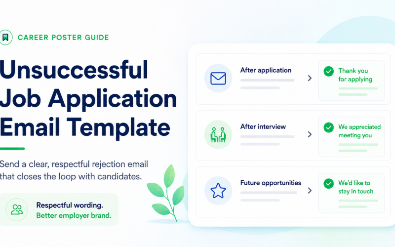 Unsuccessful job application email template